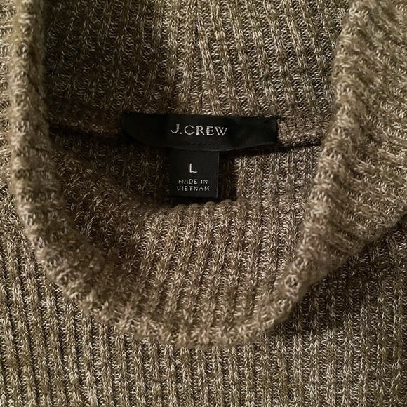 J. Crew Women's Brown Ribbed Cowl Neck‎ Pullover Sweater Size L - Picture 6 of 6